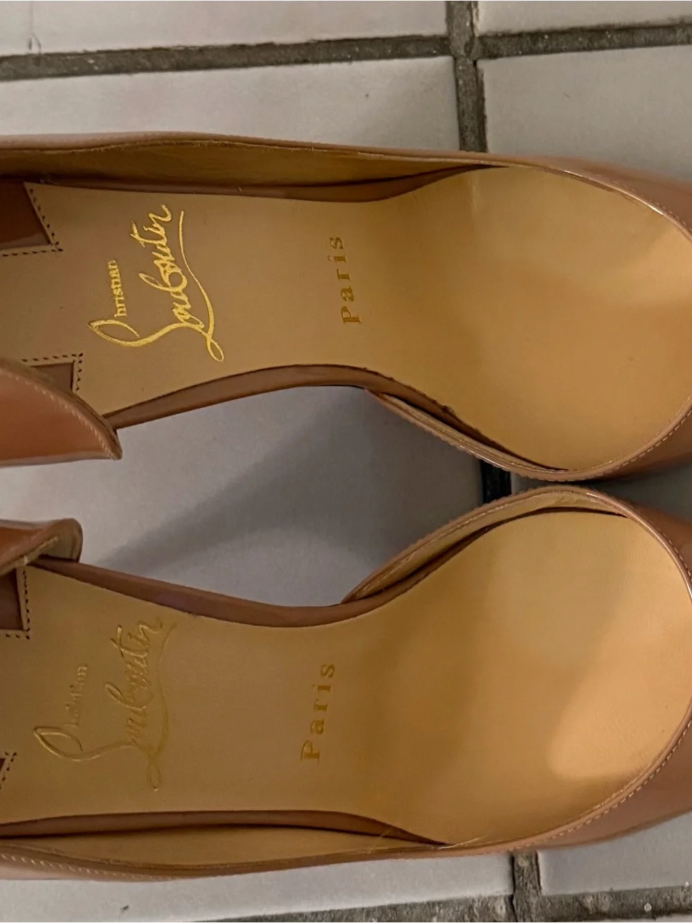 IRIZA 70mm/2.8 inchChristian Louboutin Nude Patent Leather Pointed D'Orsay Flats